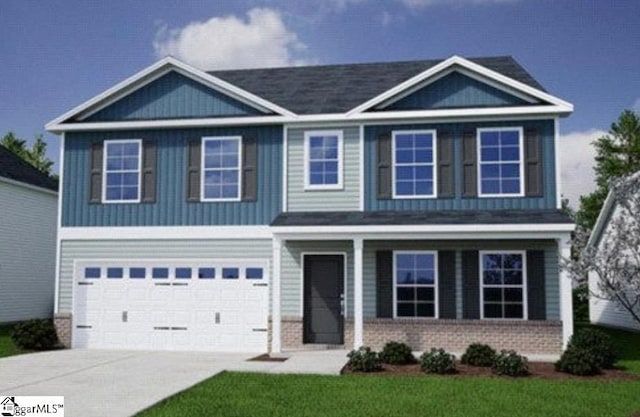 5015 Radley Rd Unit 4, Chesnee, SC 29323 - view of front facade with brick siding, concrete driveway, and an attached garage