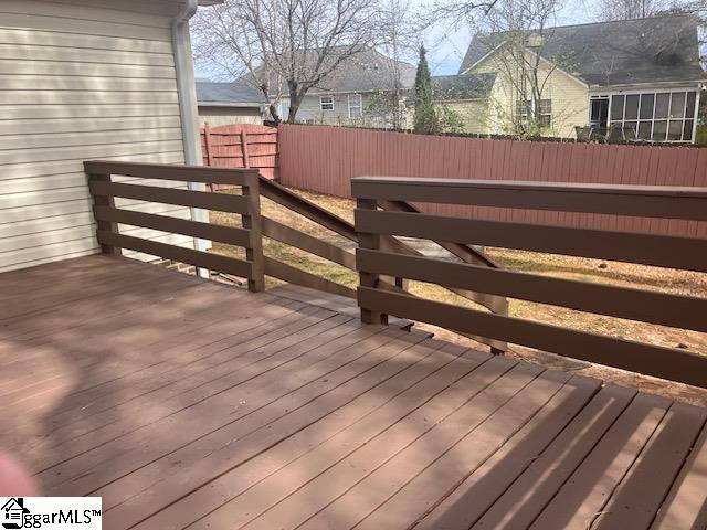deck featuring fence