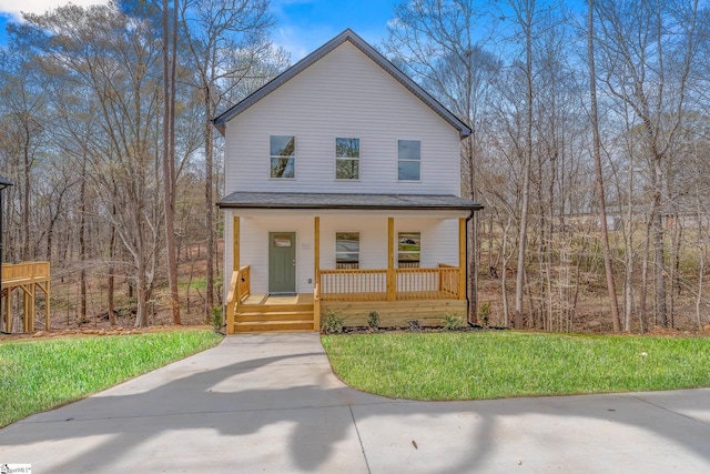 14 Polk Blvd, Greenville, SC 29611 - view of front of property featuring a front lawn and a porch