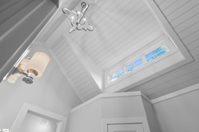 details featuring a chandelier
