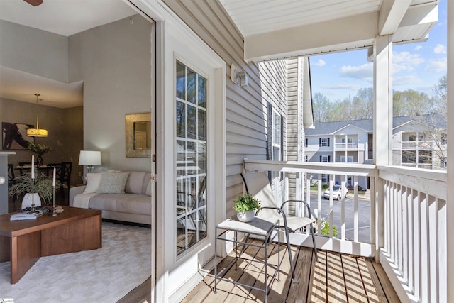 balcony with a residential view