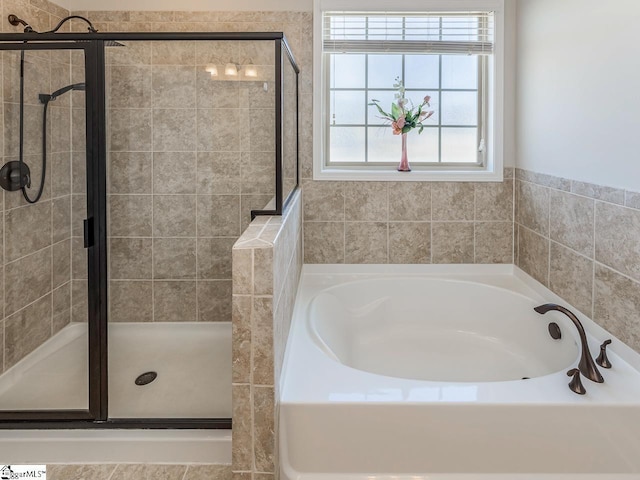 105 Cooper Oaks Ct, Simpsonville, SC 29681 - bathroom featuring a garden tub and a shower stall