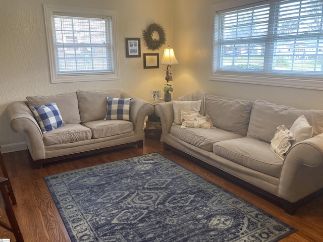 living room featuring wood finished floors
