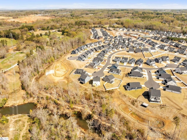 bird's eye view with a residential view