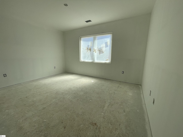 spare room with visible vents