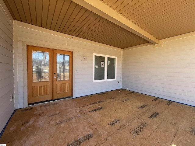 view of exterior entry with french doors
