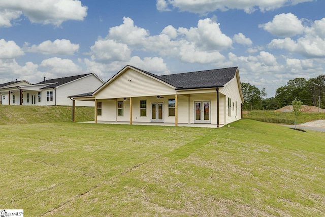 114 Walters Way, Pickens, SC 29671 - rear view of house with french doors, a yard, a patio, and ceiling fan