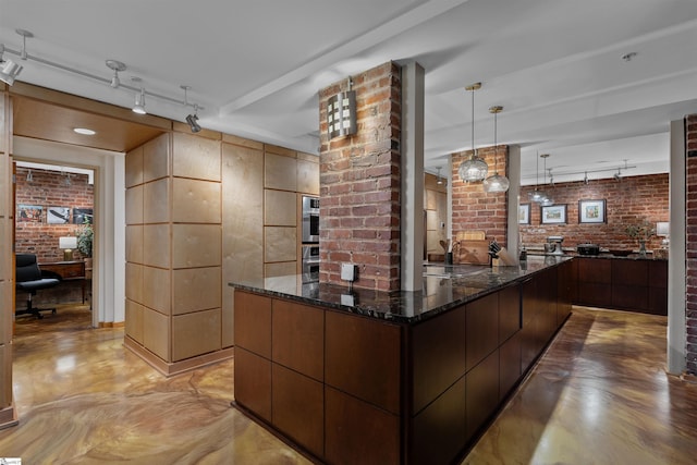 400 E Washington St Unit 28, Greenville, SC 29601 - bar featuring rail lighting, concrete floors, and brick wall