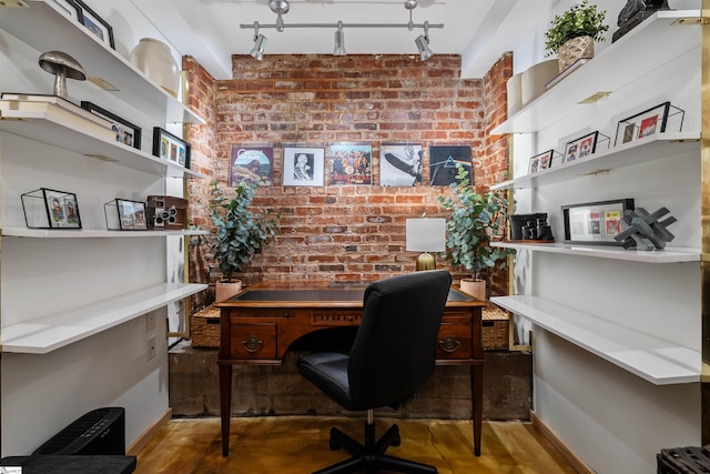 400 E Washington St Unit 28, Greenville, SC 29601 - office featuring rail lighting and brick wall