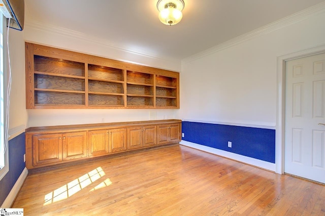 206 Chelsea Ln, Greer, SC 29650 - unfurnished office featuring baseboards, ornamental molding, and light wood-style floors