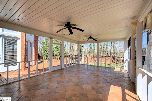 206 Chelsea Ln, Greer, SC 29650 - unfurnished sunroom featuring a healthy amount of sunlight and ceiling fan