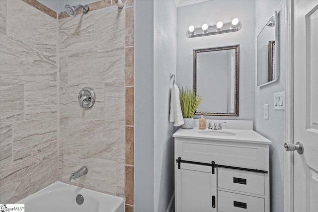 bathroom featuring shower / bathing tub combination and vanity