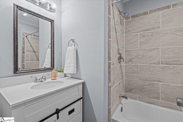 full bath with vanity and shower / bathtub combination