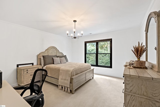 3 Bailey Knoll Ct, Simpsonville, SC 29681 - carpeted bedroom with a notable chandelier, crown molding, and baseboards
