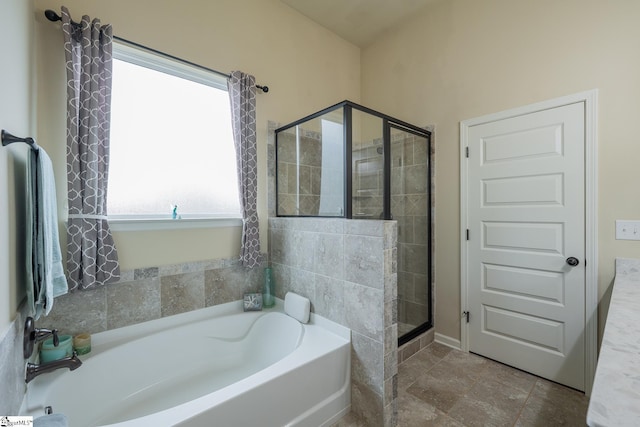 313 Rosendale Way, Simpsonville, SC 29681 - bathroom featuring a shower stall and a garden tub