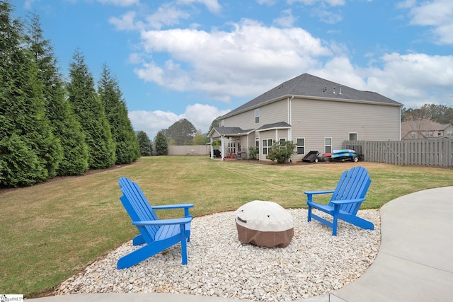 313 Rosendale Way, Simpsonville, SC 29681 - view of yard featuring a patio area, fence, and an outdoor fire pit