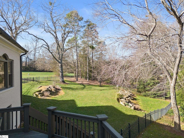 view of yard with fence