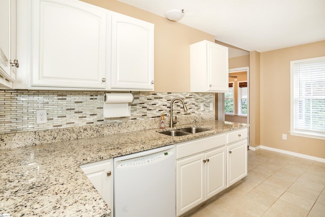 213 Lexington Place Way, Greenville, SC 29615 - kitchen featuring a sink, white cabinetry, dishwasher, and a healthy amount of sunlight