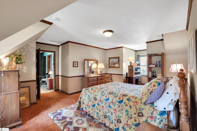 202 Mornington Ct, Simpsonville, SC 29681 - bedroom featuring baseboards, ornamental molding, and carpet flooring