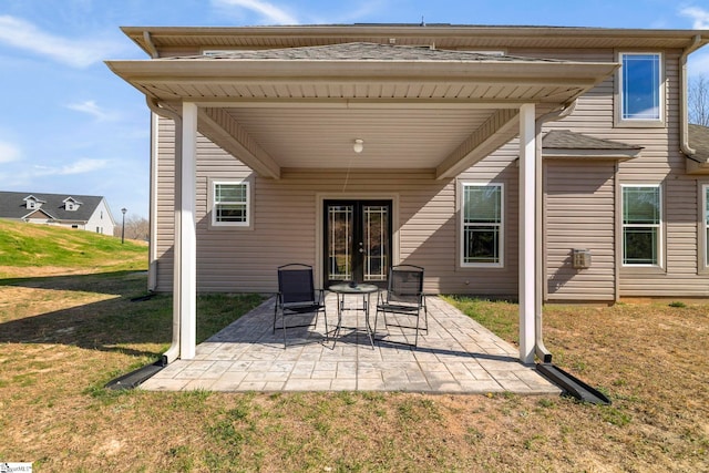 view of patio featuring french doors