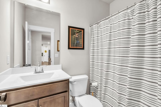 120 Marshfield Trl, Simpsonville, SC 29680 - bathroom featuring toilet, vanity, and a shower with shower curtain