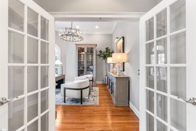 100 Breeds Hill Way, Greer, SC 29650 - interior space with french doors, a notable chandelier, and wood finished floors