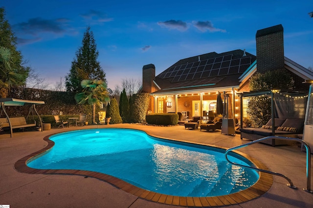 100 Breeds Hill Way, Greer, SC 29650 - view of pool featuring an outdoor living space, a patio, and a fenced in pool