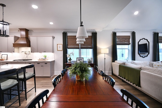 317 Encampment Blvd, Simpsonville, SC 29681 - dining room with baseboards, wood finished floors, recessed lighting, and plenty of natural light