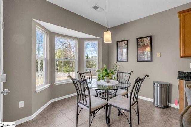 513 Rio Grande Pl, Simpsonville, SC 29680 - dining space featuring light tile patterned floors, visible vents, and baseboards