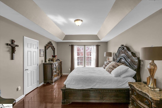513 Rio Grande Pl, Simpsonville, SC 29680 - bedroom featuring dark wood-style flooring, baseboards, and a raised ceiling