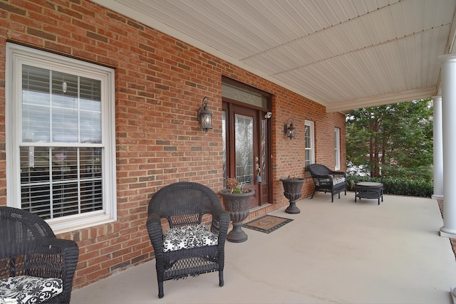 view of patio featuring covered porch