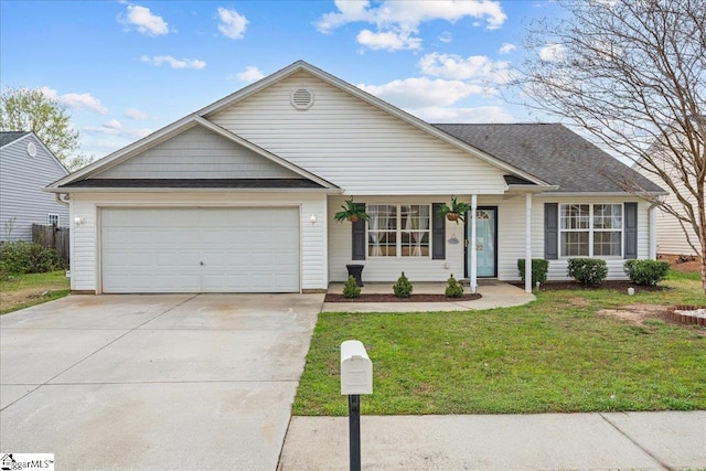 22 Kavanagh Ct, Greenville, SC 29611 - ranch-style home featuring driveway, a front yard, and a garage