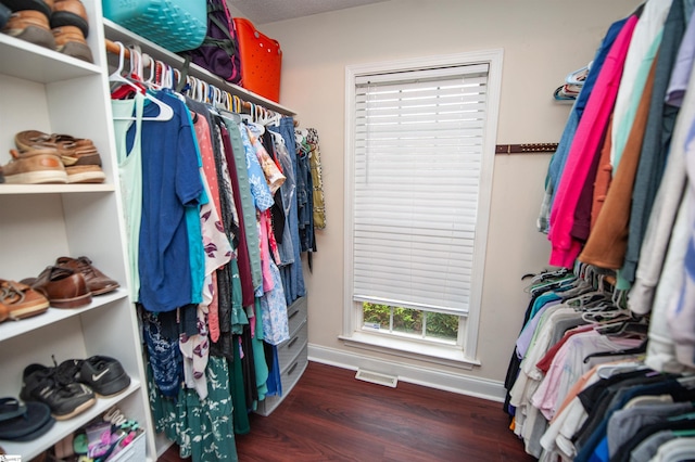 spacious closet featuring wood finished floors