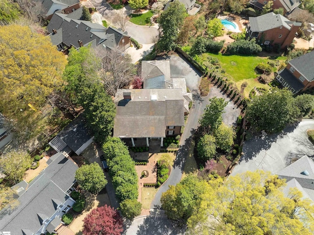 bird's eye view with a residential view