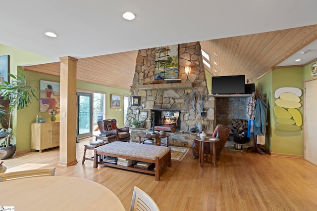 902 Altamont Rd, Greenville, SC 29609 - living area featuring baseboards, wood finished floors, and a fireplace
