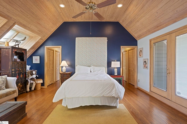 902 Altamont Rd, Greenville, SC 29609 - bedroom with wooden ceiling, wood finished floors, baseboards, and lofted ceiling