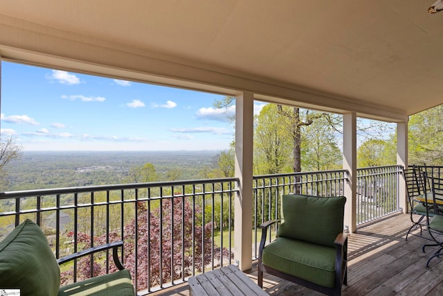 902 Altamont Rd, Greenville, SC 29609 - balcony featuring a wooded view