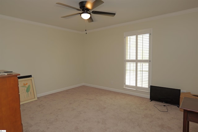 106 Carolina Club Dr, Spartanburg, SC 29306 - interior space featuring a ceiling fan, carpet flooring, baseboards, and ornamental molding