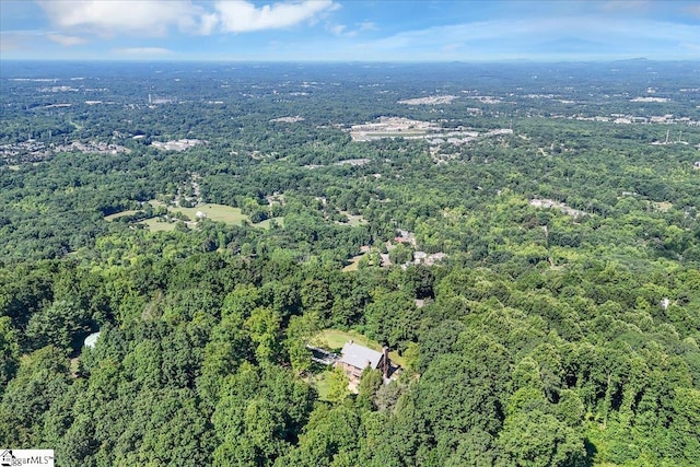 aerial view with a forest view