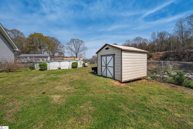 100 Sonora Dr, Easley, SC 29640 - view of shed featuring a fenced in pool and a fenced backyard