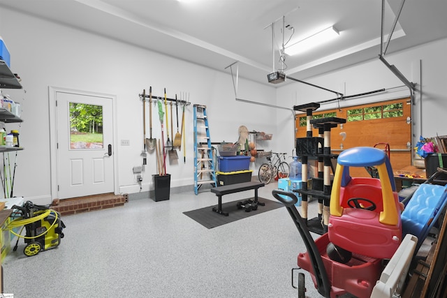 garage featuring a garage door opener