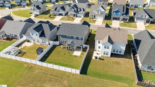 drone / aerial view with a residential view