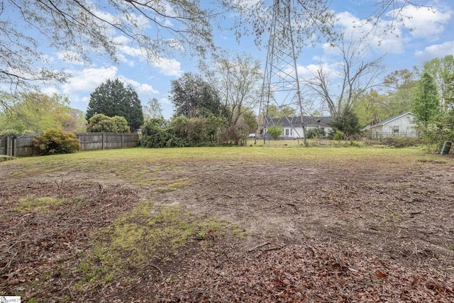 view of yard with fence
