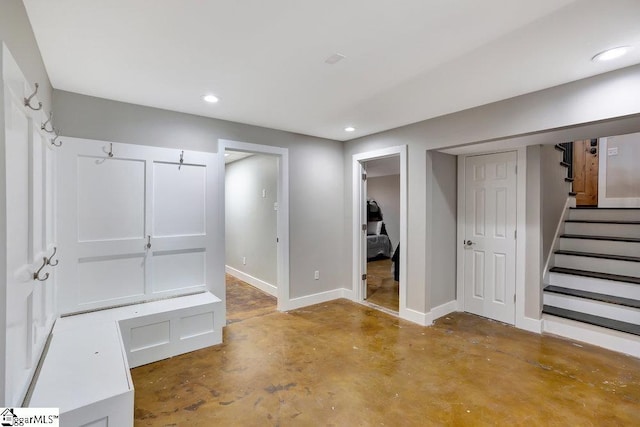 221 Lakeside Dr, Seneca, SC 29672 - interior space featuring baseboards, recessed lighting, and stairs
