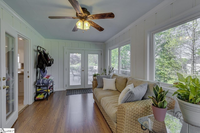 105 Berrywood Ct, Greer, SC 29650 - sunroom featuring crown molding, wood finished floors, and french doors