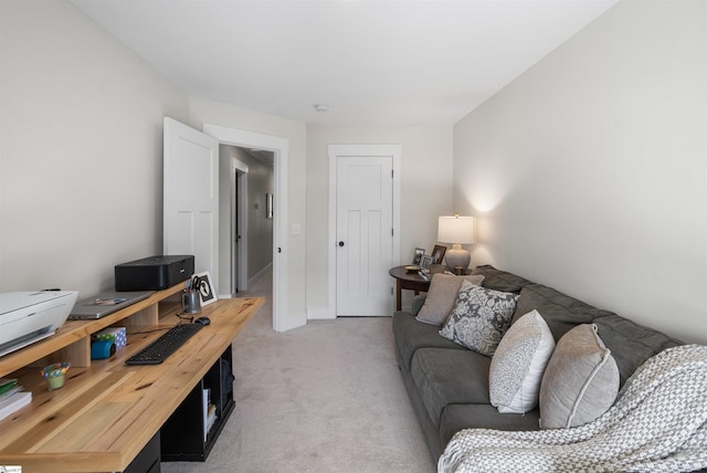 living room with carpet