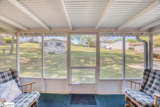view of unfurnished sunroom