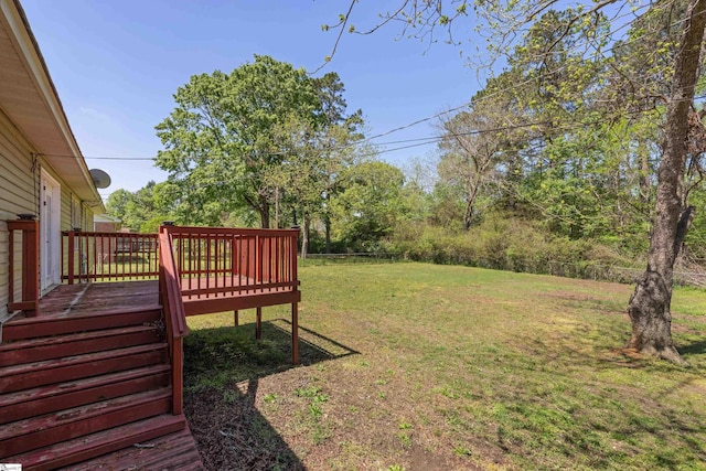 105 Pinewood Ave, Clinton, SC 29325 - view of yard featuring a deck