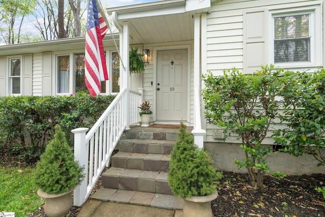 view of exterior entry