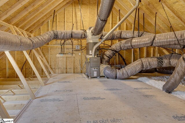 view of unfinished attic